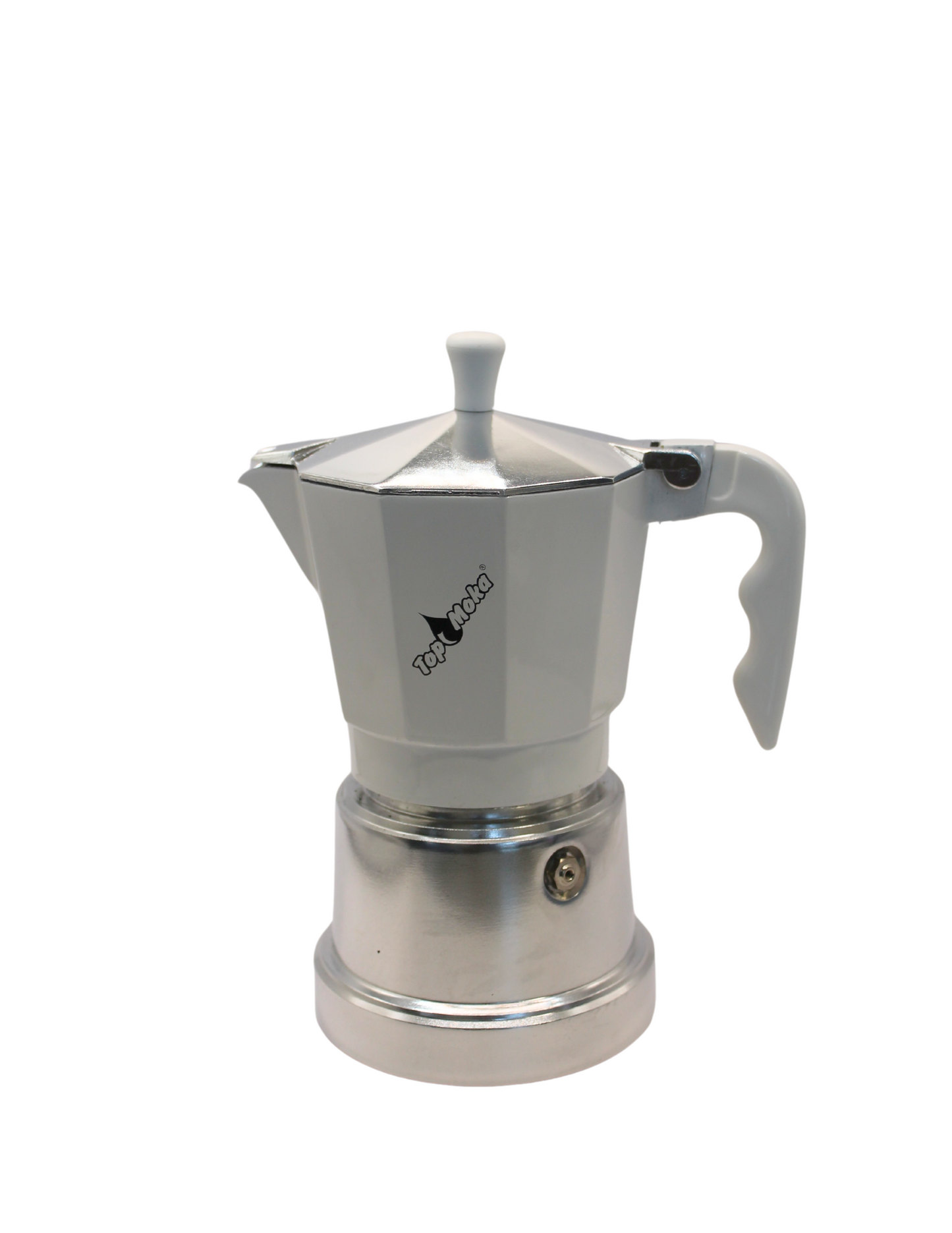 Top Moka - White/Silver -2 cup