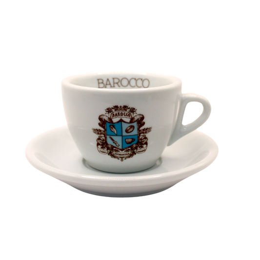 Porcelain - Cappuccino - 145ml Cup Barocco Logo x (6)
